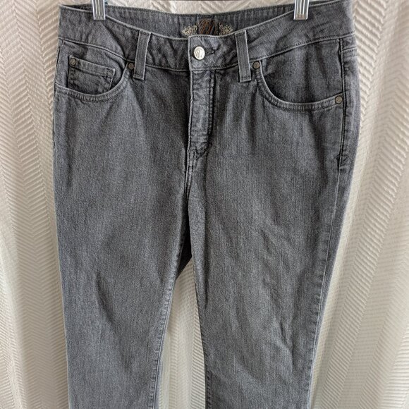 Miraclebody by Miraclesuit Shaping bootcut jeans Gray size 12 Embellished pocket - Picture 5 of 9